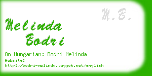 melinda bodri business card